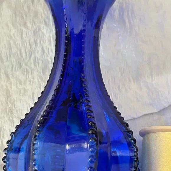 Elegant Indiana Cobalt Blue Glass Vases - Picture 2 of 3
